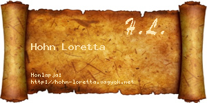 Hohn Loretta névjegykártya